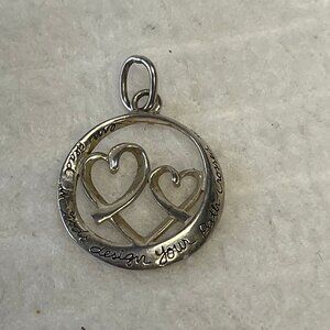Sterling Silver "I'm Glad In Gods Design Your Path Crossed Mine" Heart Pendant
